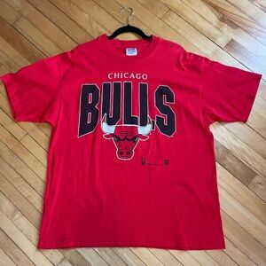 Hanes Vintage Chicago Bulls Tee Single Stitch Graphic Spell Out Cotton XL